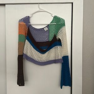 crochet hippy top multicolor